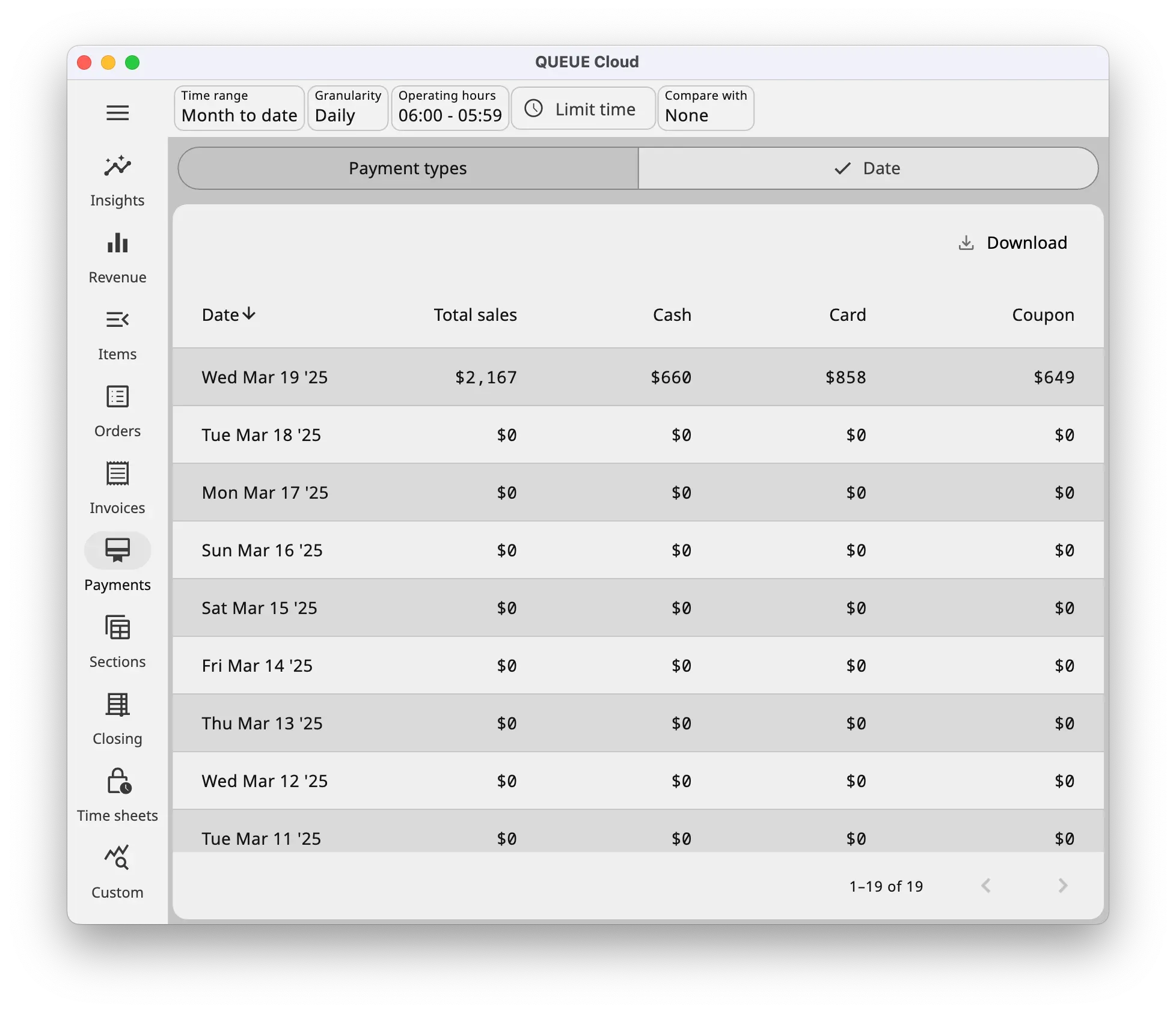 Payment report