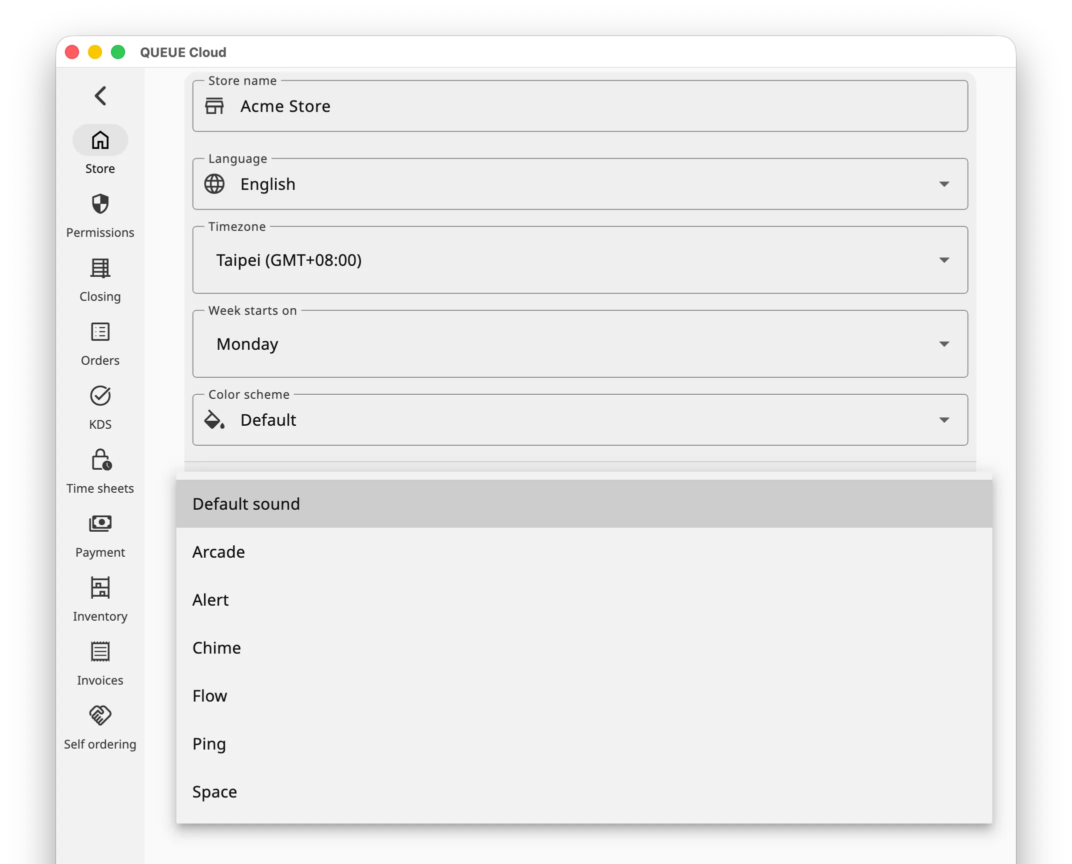 The new notification settings interface showing sound options