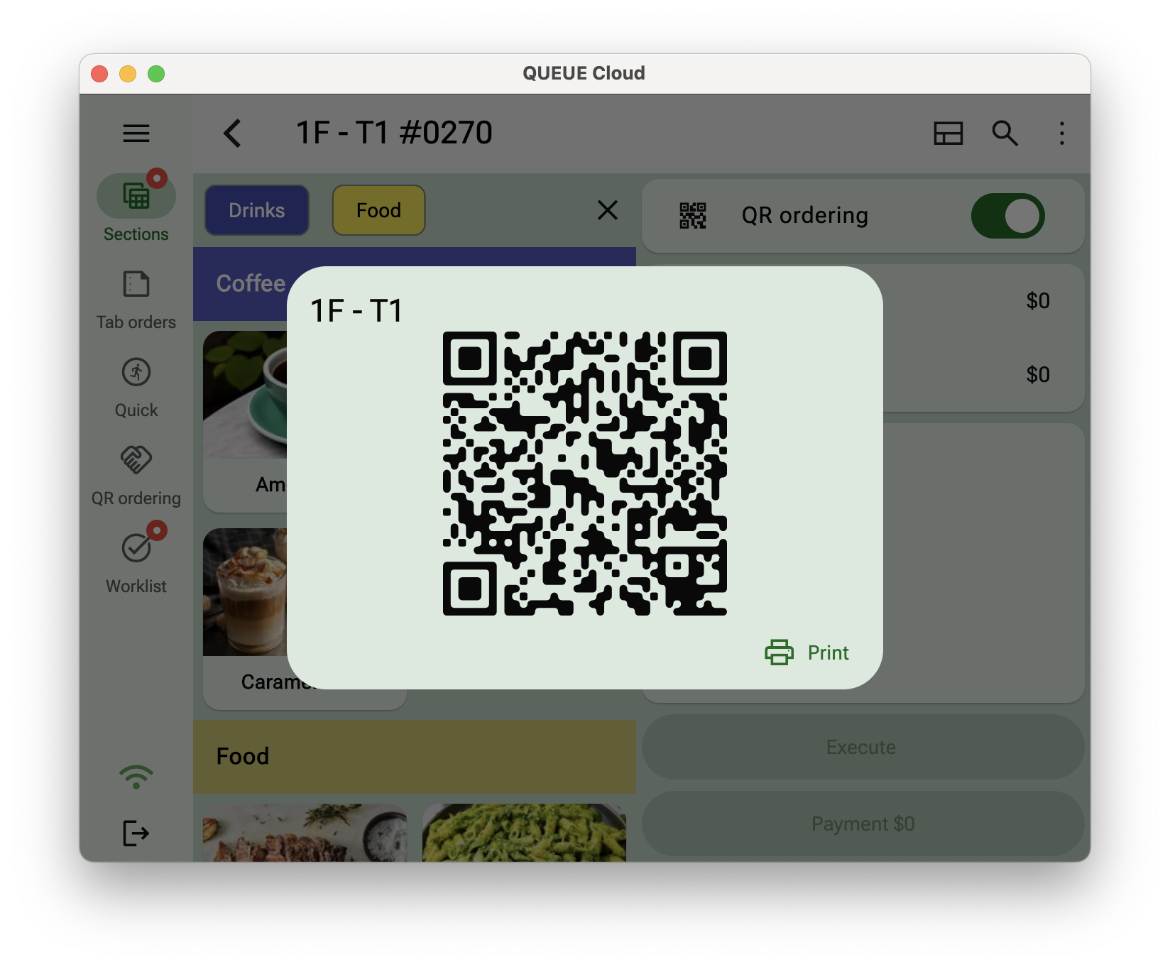 Enable QR ordering