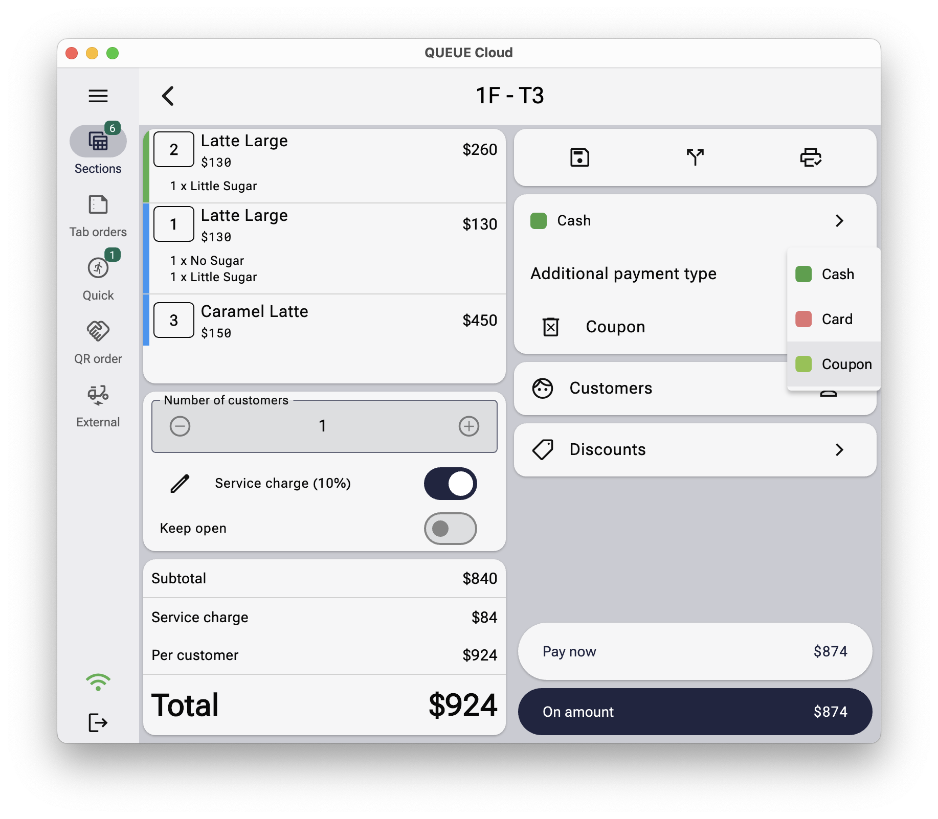 Multiple payment types