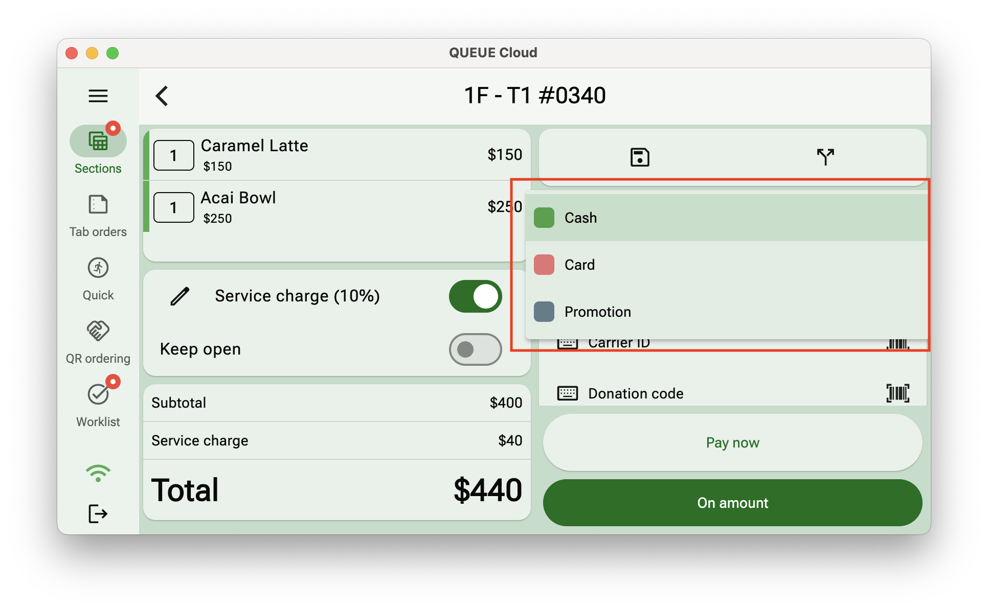 Payment type